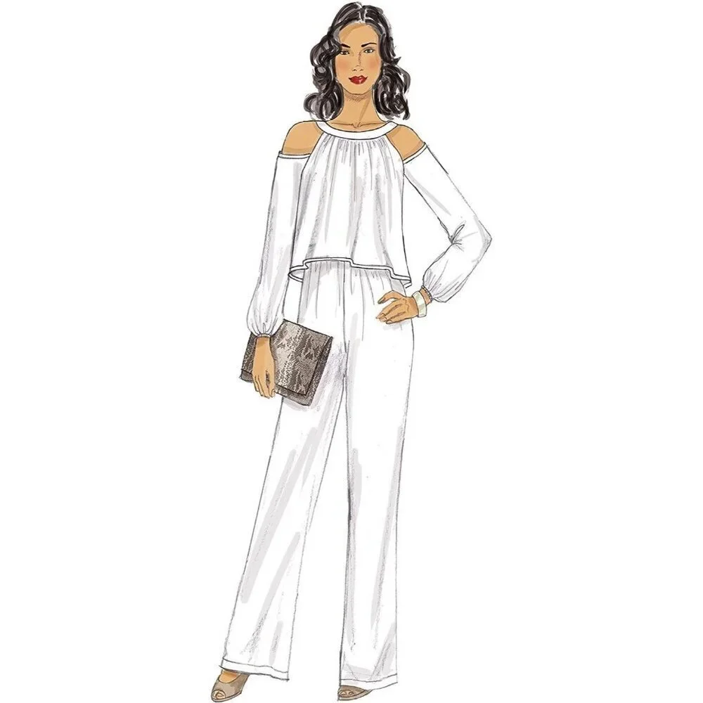 Butterick Sewing Pattern 6452 Dress Jumpsuit Cold Shoulder Size 14-22